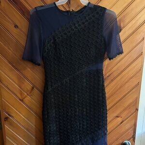 TOPSHOP Lace Dress in black and navy, Size 8